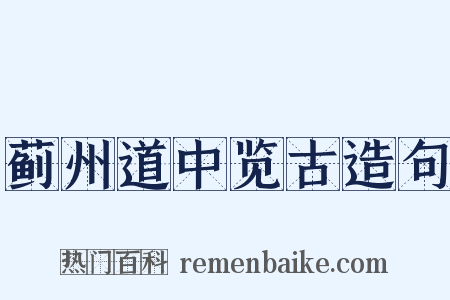 蓟州道中览古造句是什么意思的图片
